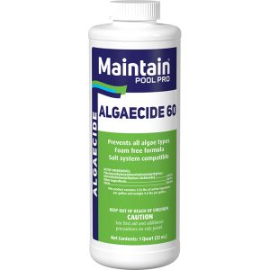 Maintain Pool Pro Algaecide 60 pool supplies bottle for backyard pool maintenance