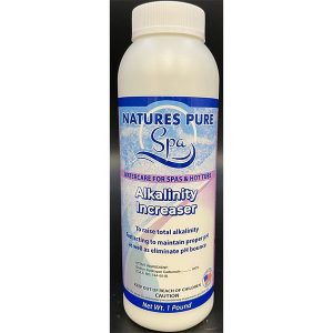 Natures Pure Spa Alkalinity Increaser bottle for hot tubs and pool maintenance supplies