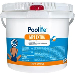Poolife MPT Extra multifunctional pool sanitizer tablets for backyard pool maintenance