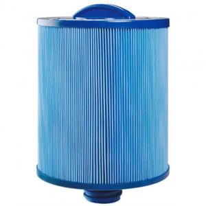 Blue pleated pool filter cartridge for hot tubs and pool maintenance equipment