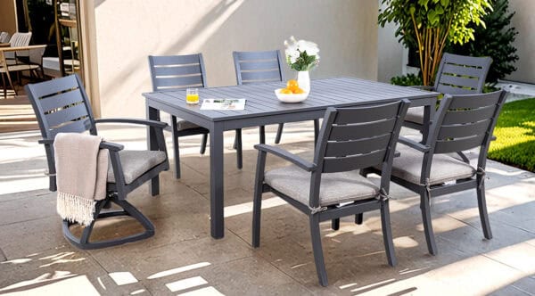 Clark 7 piece dining set with 4 dingin, 2 swivel chairs and a 42x72 Table