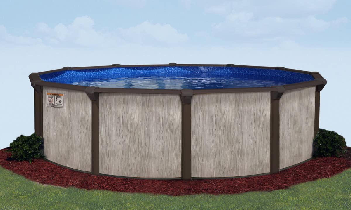 Embassy Santorini above ground pool installed in a Cincinnati backyard