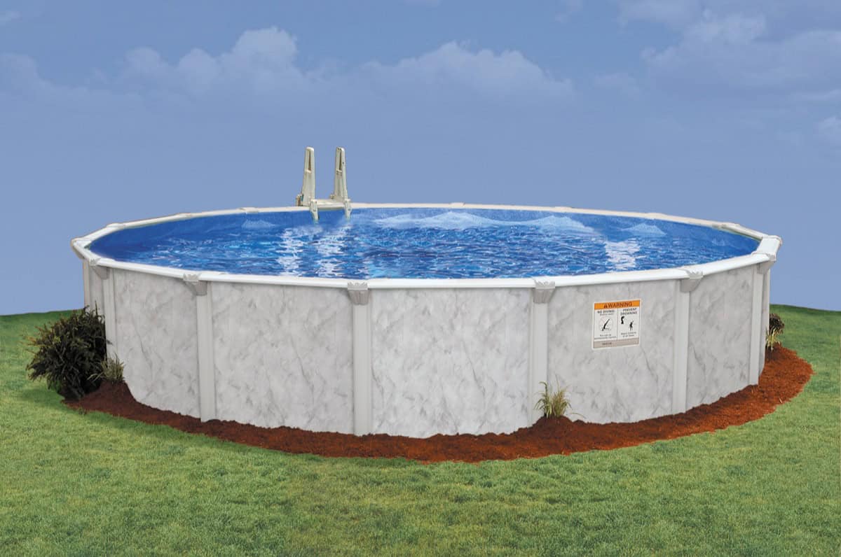 Embassy Silver Sea above ground pool installed in a Cincinnati backyard